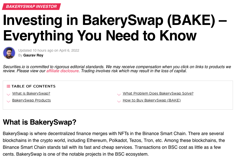 Investing in BakerySwap, Everything You Need to Know - NFT